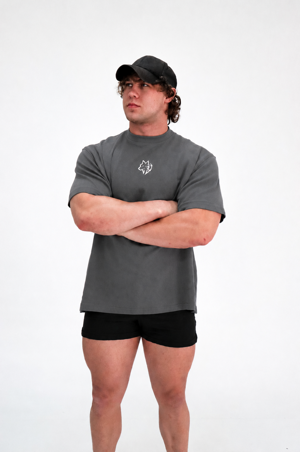 ALPHA mens grey oversized tee