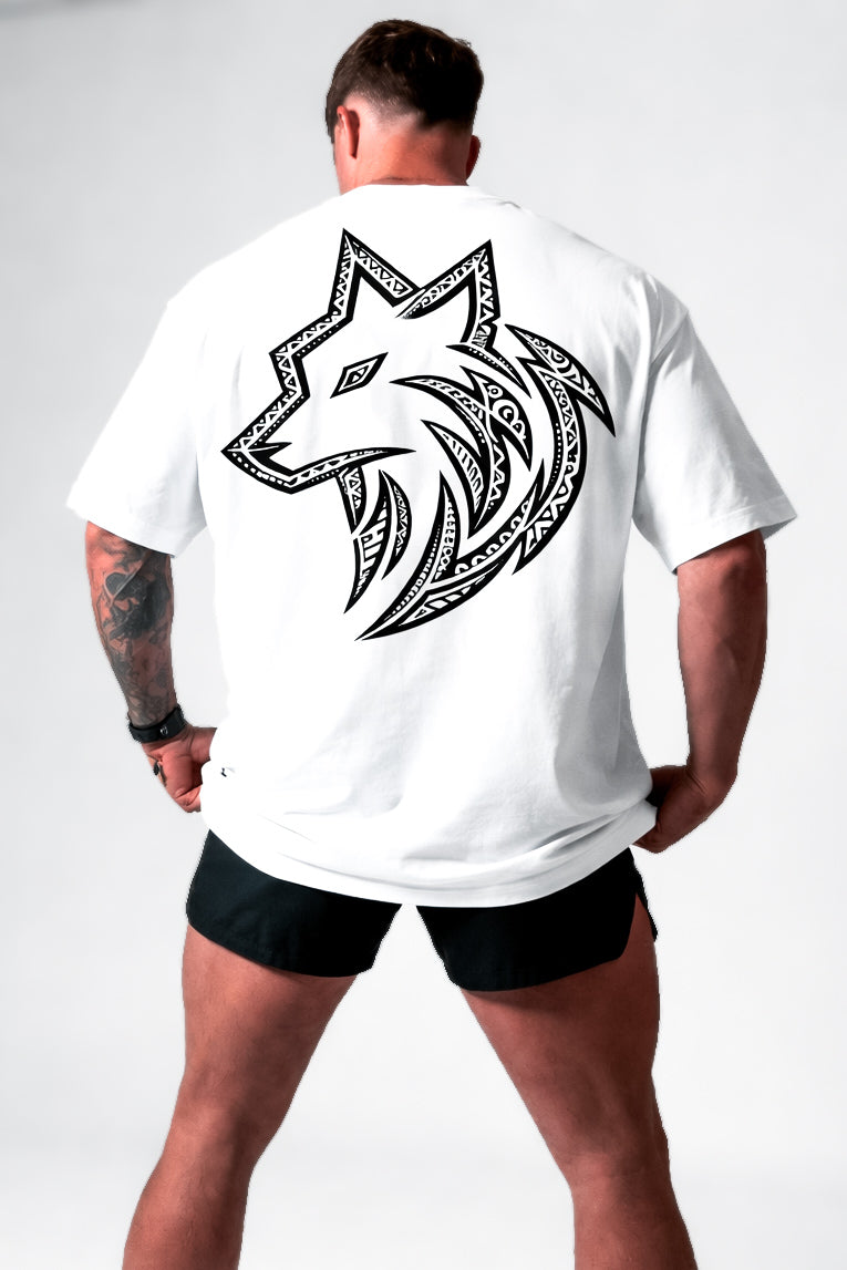 TRIBAL white oversized tee