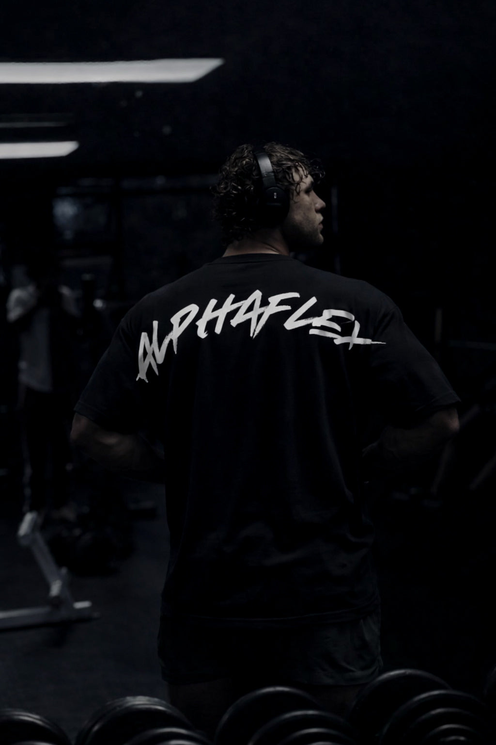 ALPHA mens black oversized tee