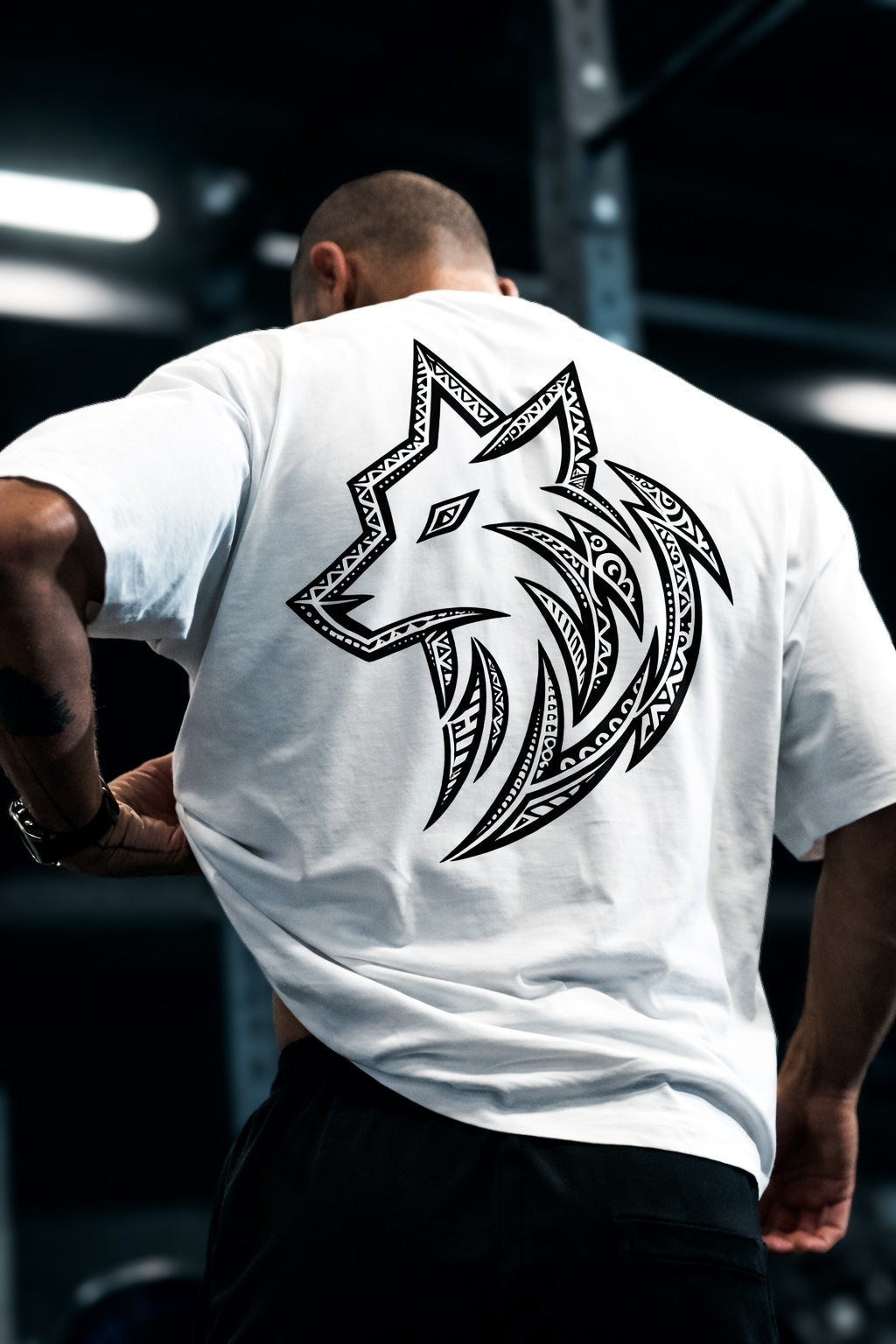 TRIBAL white oversized tee