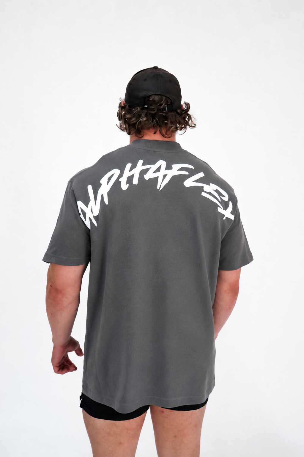ALPHA mens grey oversized tee