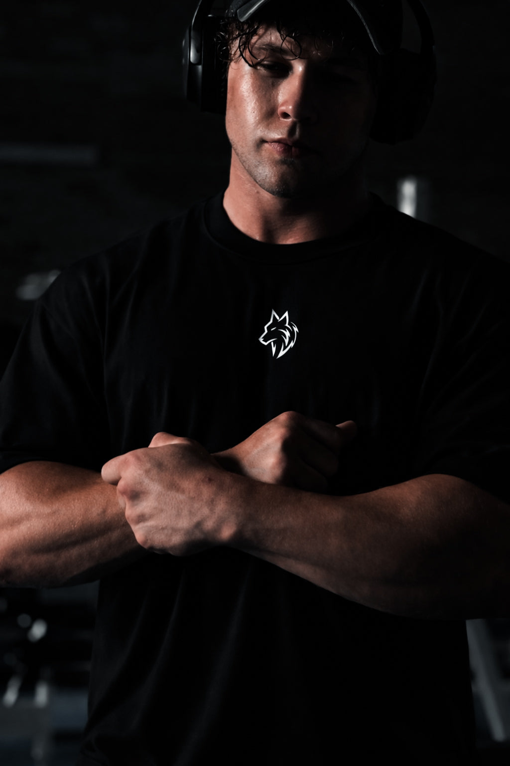 ALPHA mens black oversized tee