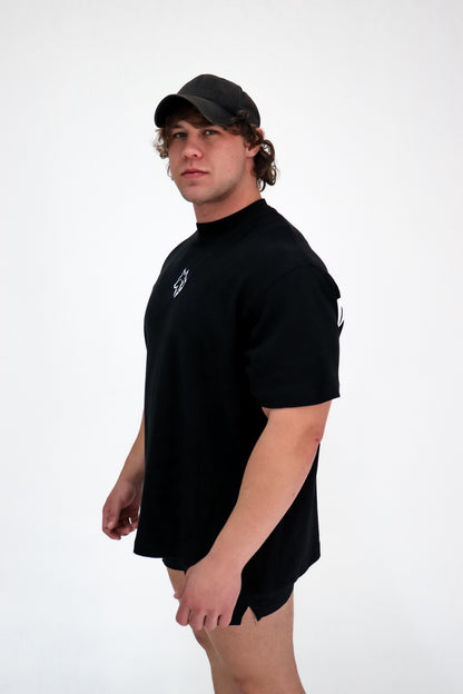 ALPHA mens black oversized tee
