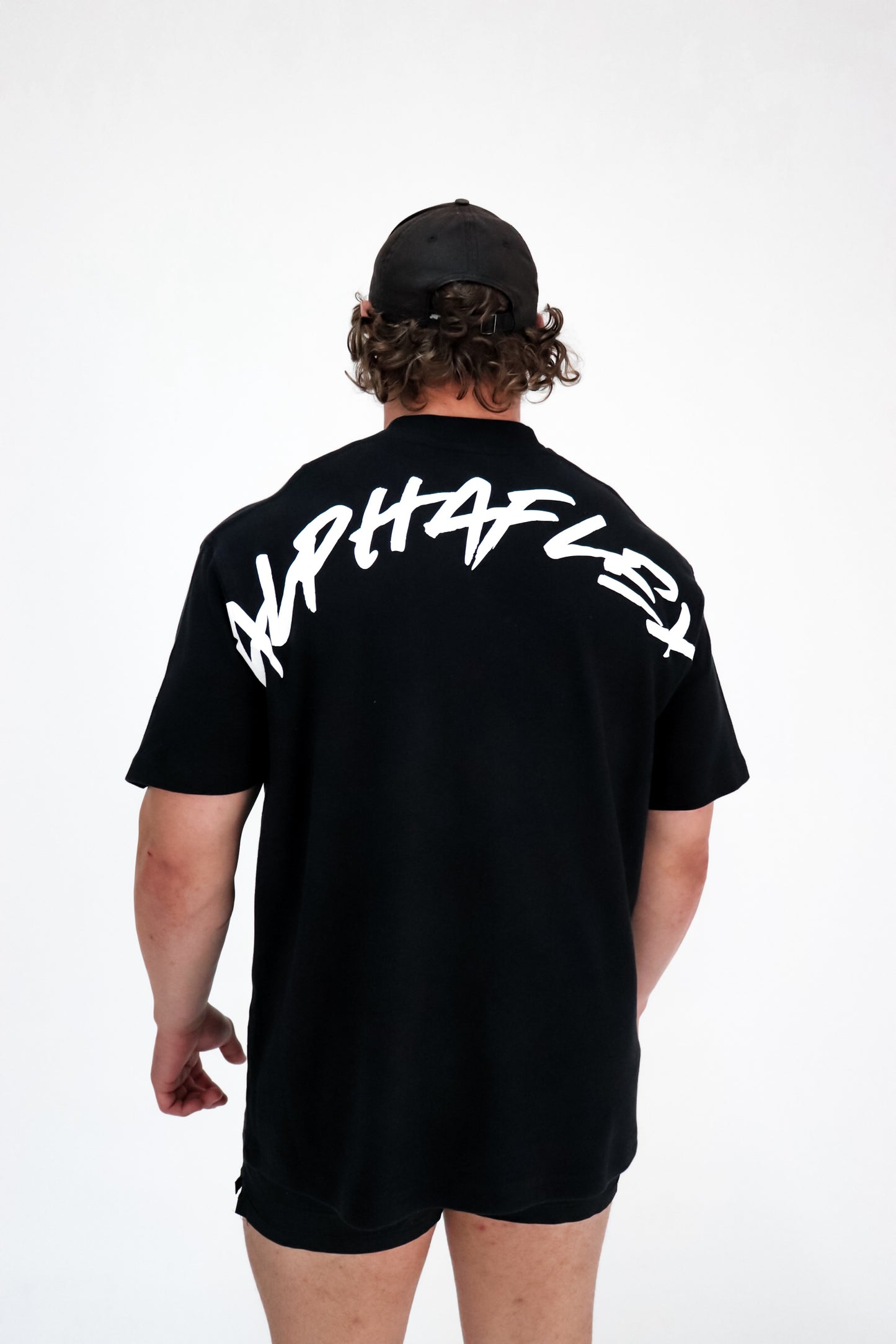 ALPHA mens black oversized tee