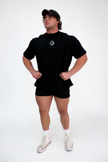 ALPHA mens black oversized tee