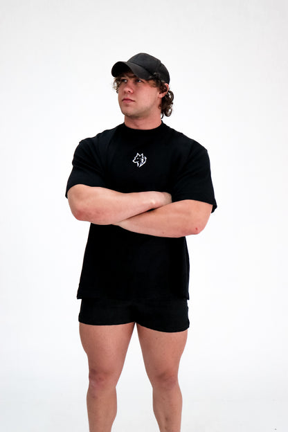 ALPHA mens black oversized tee