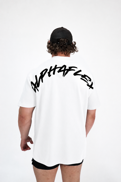mens ALPHA white oversized tee