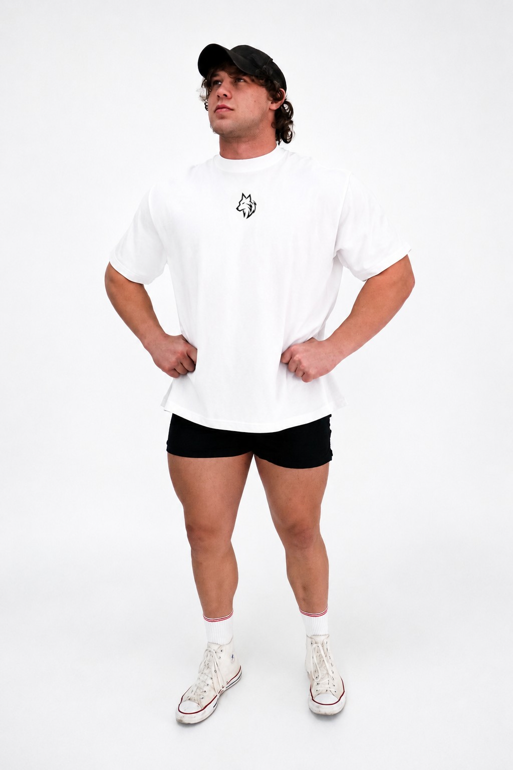 mens ALPHA white oversized tee