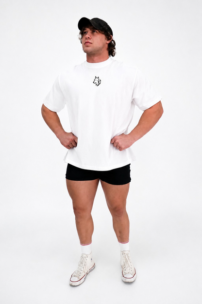 mens ALPHA white oversized tee