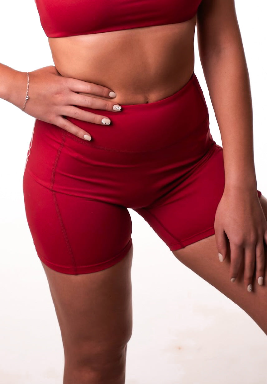 ALPHA burgundy short