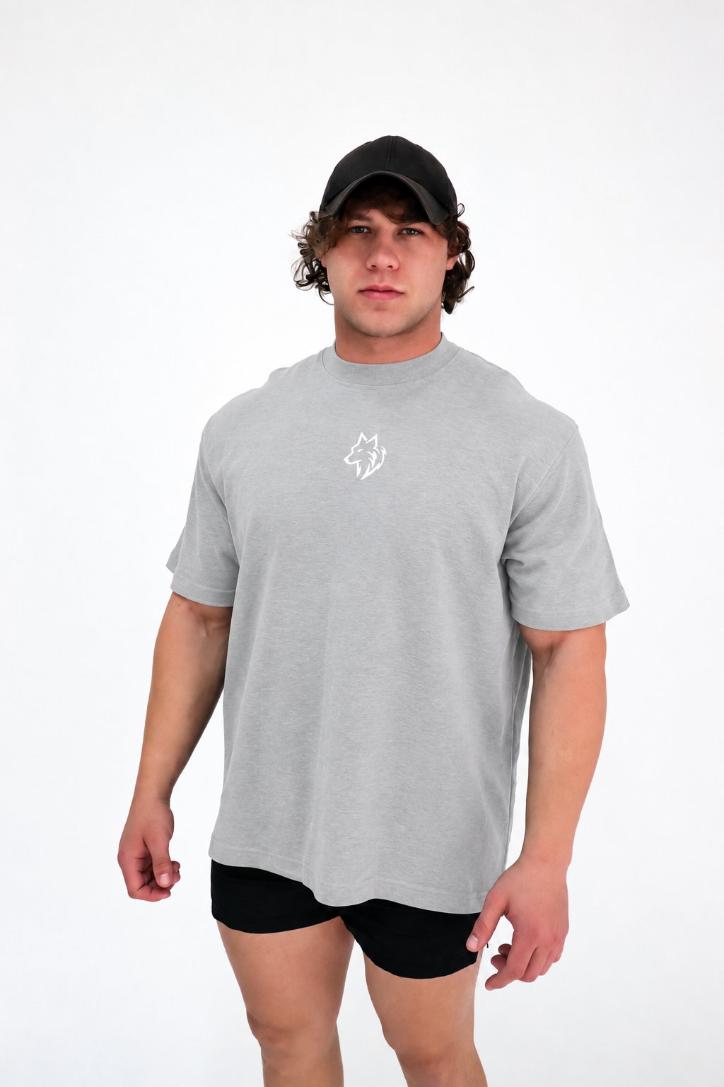 ALPHA mens grey oversized tee