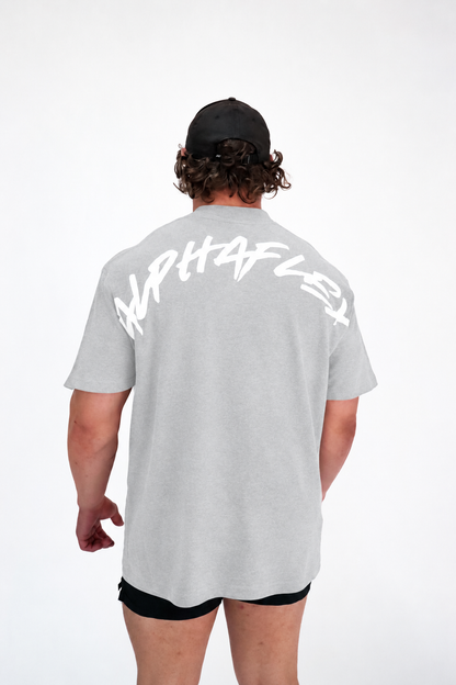 ALPHA mens grey oversized tee