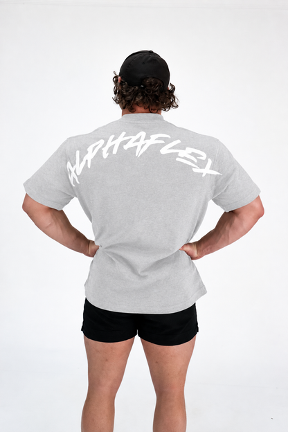 ALPHA mens grey oversized tee